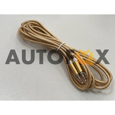 Кабель AUX-AUX JD326 Тканевый круглый 3m (Gold)