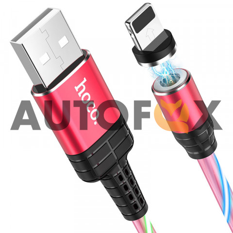 Кабель Hoco U90 ingenious streamer charging cable Lightning кабель магнитный (Red)