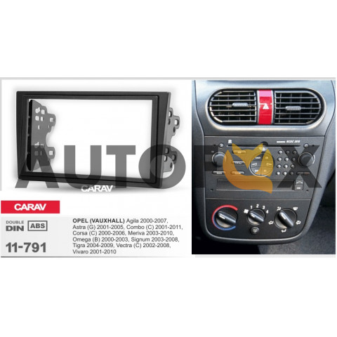 Carav 11-791: 2 DIN OPEL Agila 2000-2007, Astra (G) 2001-2005, Combo 