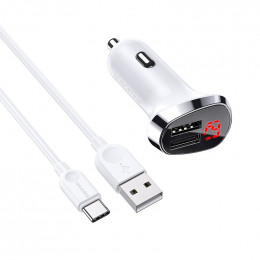 АЗУ Borofone BZ15 2.1A  2USB с вольтметром