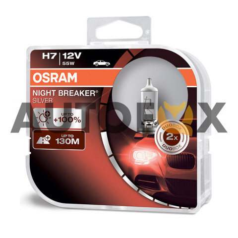 Osram Night Breaker Silver H7 +100% 55W 12V 64210NBS-HCB Лампа галоген (2шт комплект) 