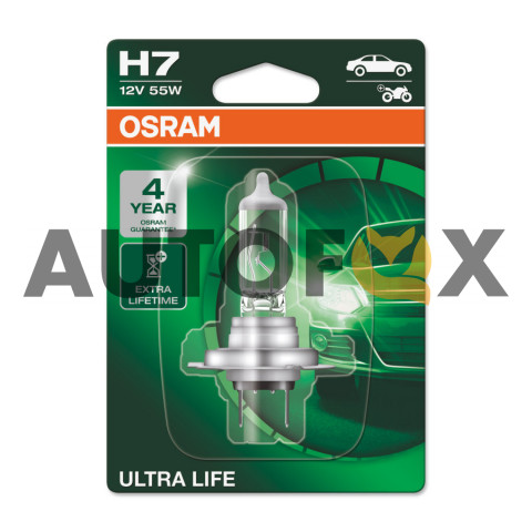 Osram Ultra Life H7 (PX26d) 55w 12V 64210ULT-HCB Лампа галоген (DUOBOX-2шт)